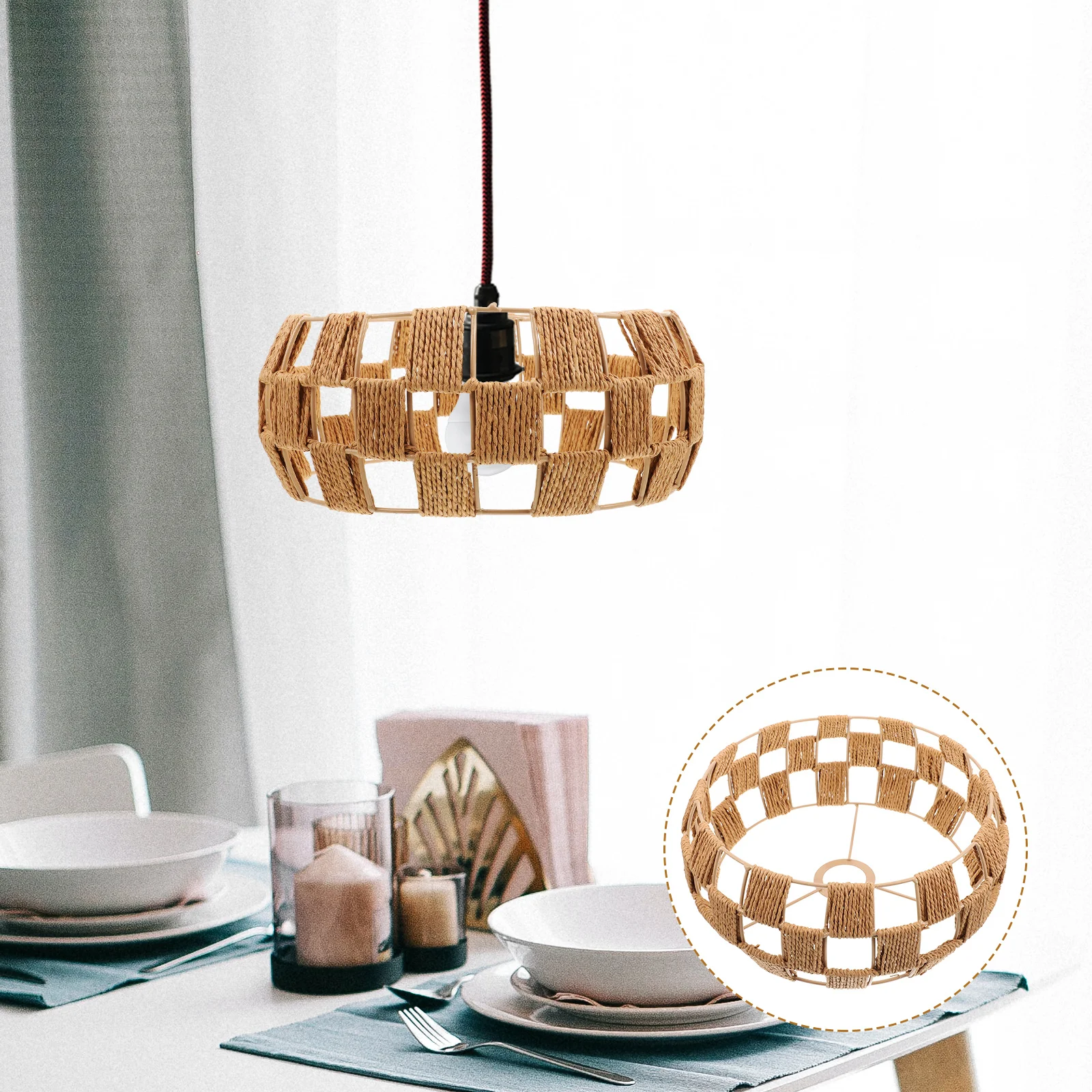 

Lamp Cover Weaving Lamp Shade Replacement Ceiling Lampshade For Chandelier Ceiling Lamp