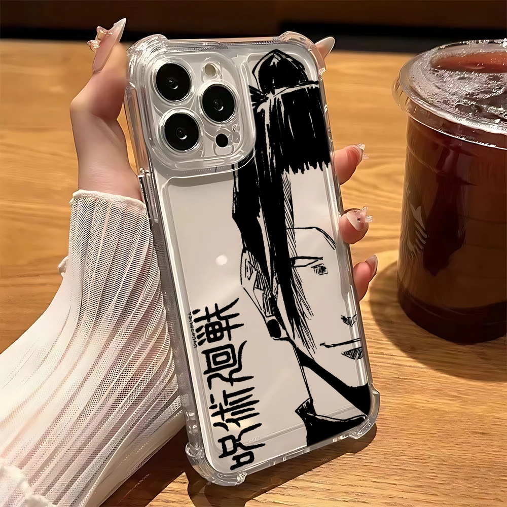Anime Cool Jujutsu Kaisen Anti-Fall Clear TPU Phone Case