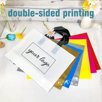 100pcs Custom Logo Colorful Plastic Shopping Bags with Handle – Personalized Gift Bags, One-Color Double-Sided Print, Free Design Service - Image 3