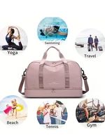 Sac de voyage extensible pour femmes, sac à main de sport, sac de Fitness, grande capacité, sac de nuit pour week-end à une épaule 5