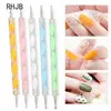 RHJB 5PCS New 3D Uv Gel Art Nail Fingernails, Drill, Fingernail, Punch Tool, Nail Manicure Nail Brush Brush Set 1