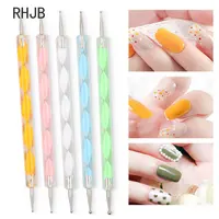 RHJB 5PCS New 3D Uv Gel Art Nail Fingernails, Drill, Fingernail, Punch Tool, Nail Manicure Nail Brush Brush Set 1