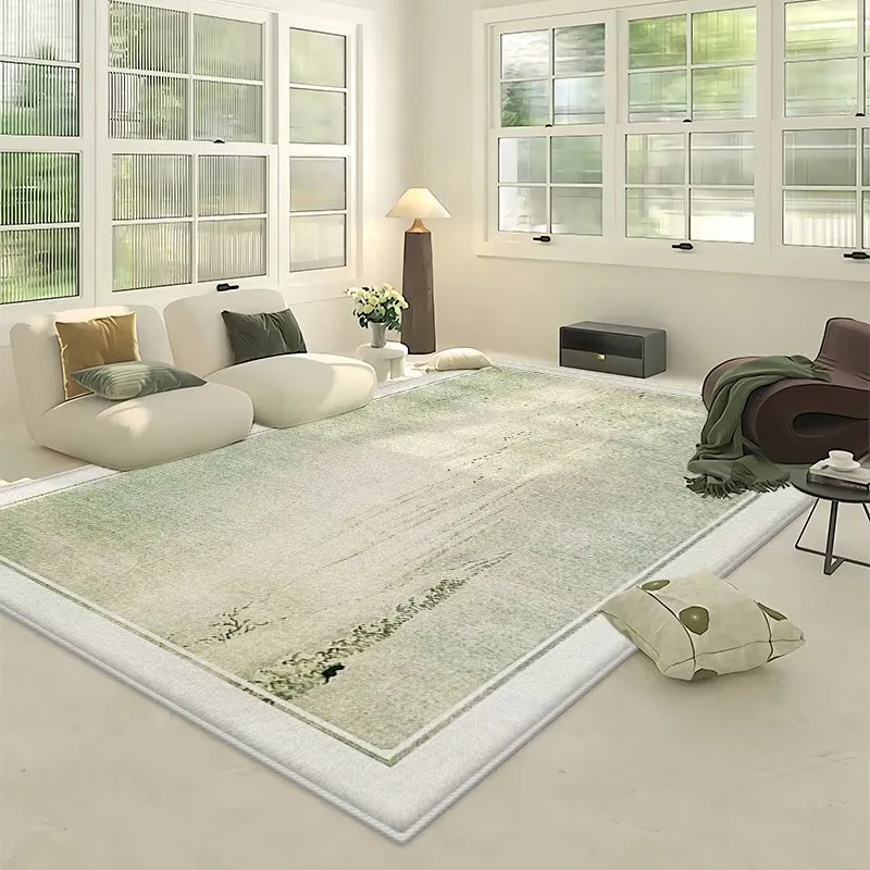 

Pastoral Green Living Room Decoration Large Area Plush Carpet Simple Rugs for Bedroom Cloakroom Lounge Rug Home Fluffy Soft Mat