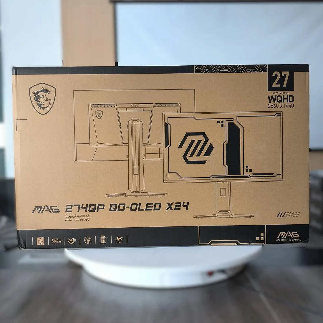 새로운 MSI MAG 274QP QD-OLED X24 게이밍 모니터 26.5인치 평면 2560x1440 WQHD 240Hz 0.03ms DCI-P3 99% 디스플레이 (데스크탑 PC용)