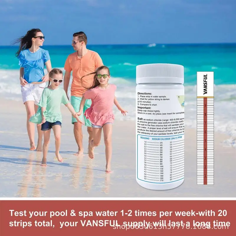 Water Test Strips Water Test Kit Saltwater Detection Strips for Pool PH Paper Chlorine PH Value Alkalinity Strip