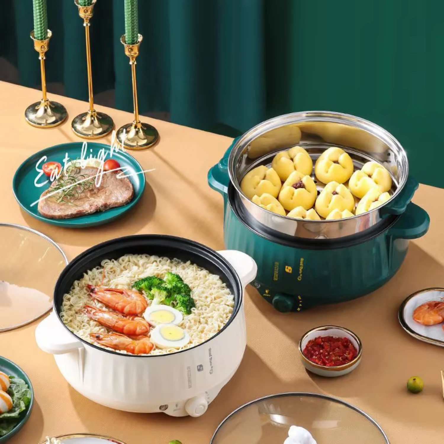 MultiCooker Multifunctional Rice Cooker Frying Pan Non-stick Cookware Multi Soup Hotpot  Kitchen 1.7L/2.7L/3.2L 5