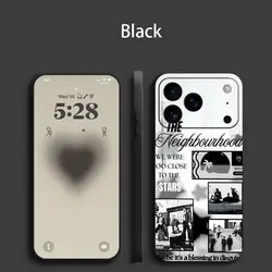 Rock Band Themed Black Frosted Soft Shell Phone Case for iPhone 15 Pro (Black1)