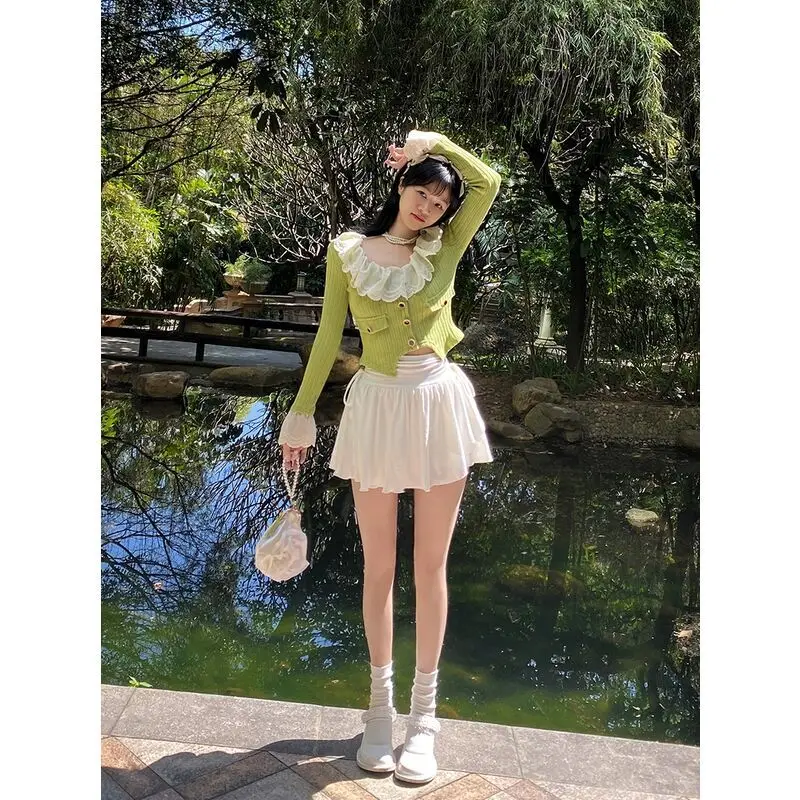 ワン 様 フォロー割 MATERIAL GIRL y2k フリンジ ミニスカート プリーツミニスカート レディース Y2K[品番：KH000012960