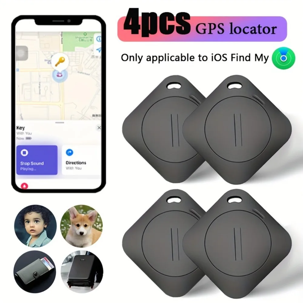 4pcs iTag Smart GPS Locator Item Finders with Apple Find Replaceable Battery,Intelligent Location Tracking for pets and More