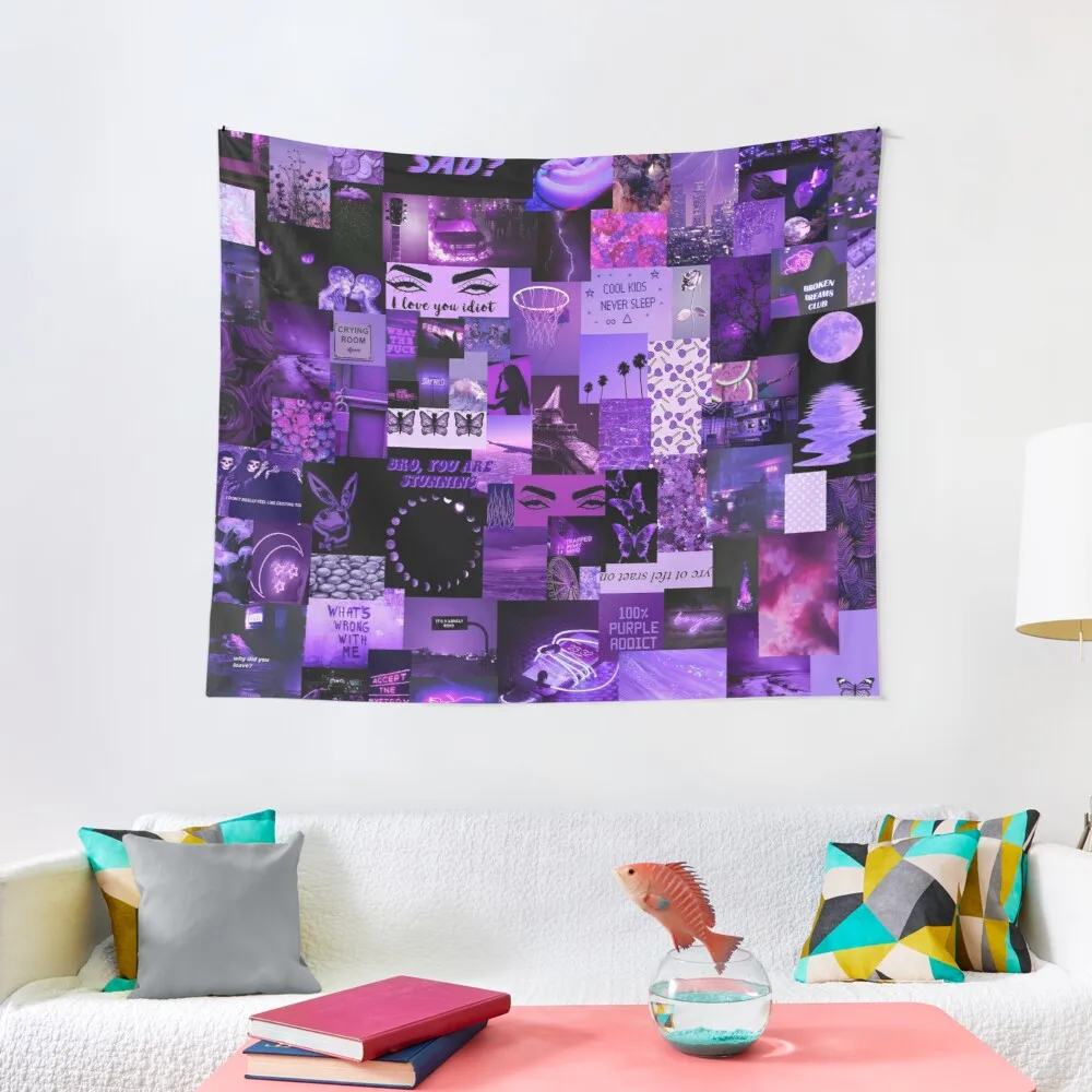 

Purple Aesthetic Collage Tapestry Halloween Decoration 2022 Home Decor Aesthetic