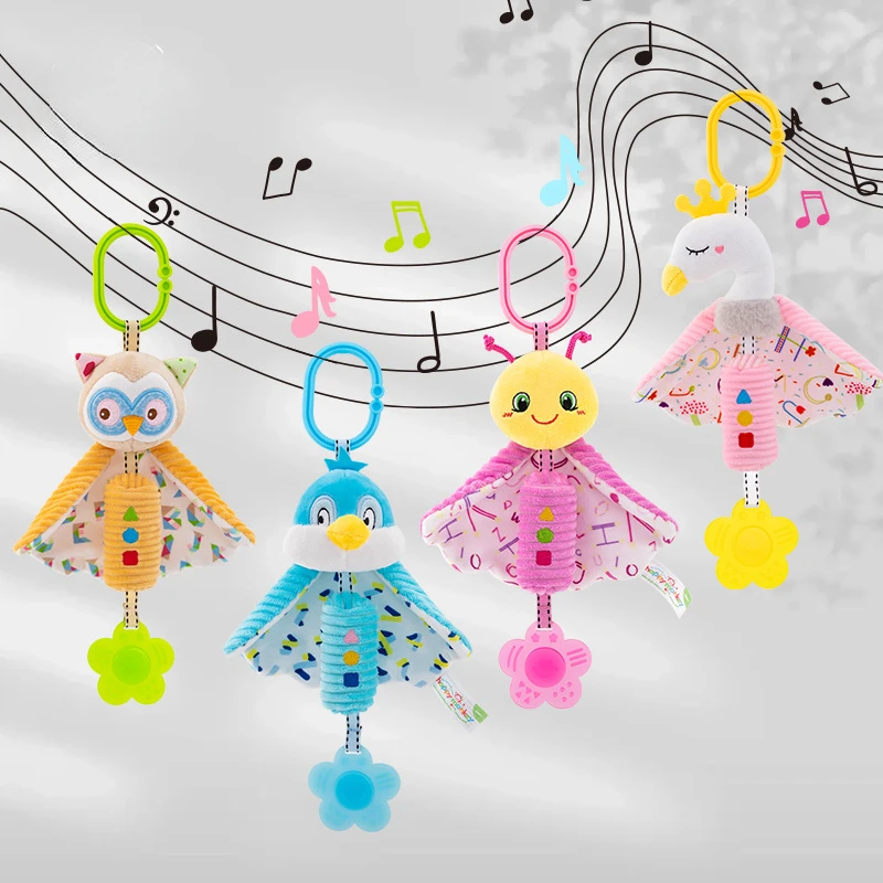 

Baby Newborn Rattle Soothing Toy Cartoon Animal Wind Chime Pendant Baby Stroller Pendant Rattle Bed Bell Baby Toys 0-3 Years