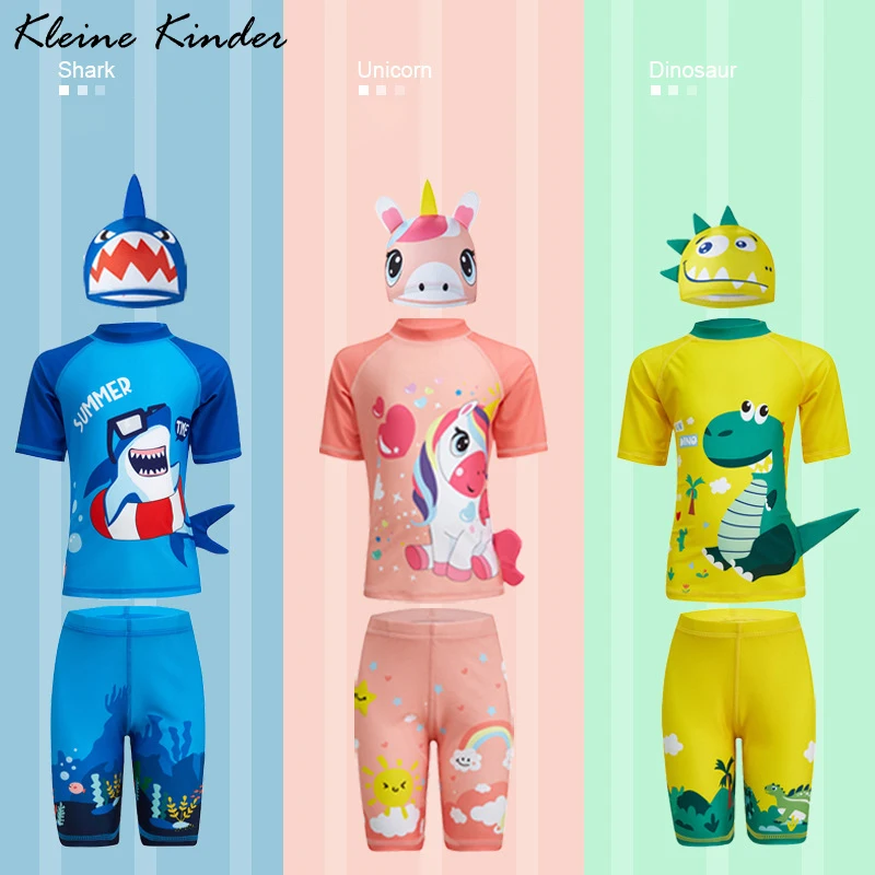 

Swimsuit Boy Cartoon Kids Swimwear for Boys Girls UPF50+ UV Protection Shark Unicorn Children's Surf Bathing Suit Rash Guard