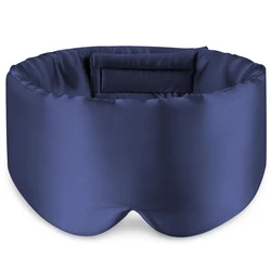 Luxurious Mulberry Silk Blackout Eye Mask - Ultra - Soft, Pressure - Free, Adjustable Sleep Solution (Dark Blue)