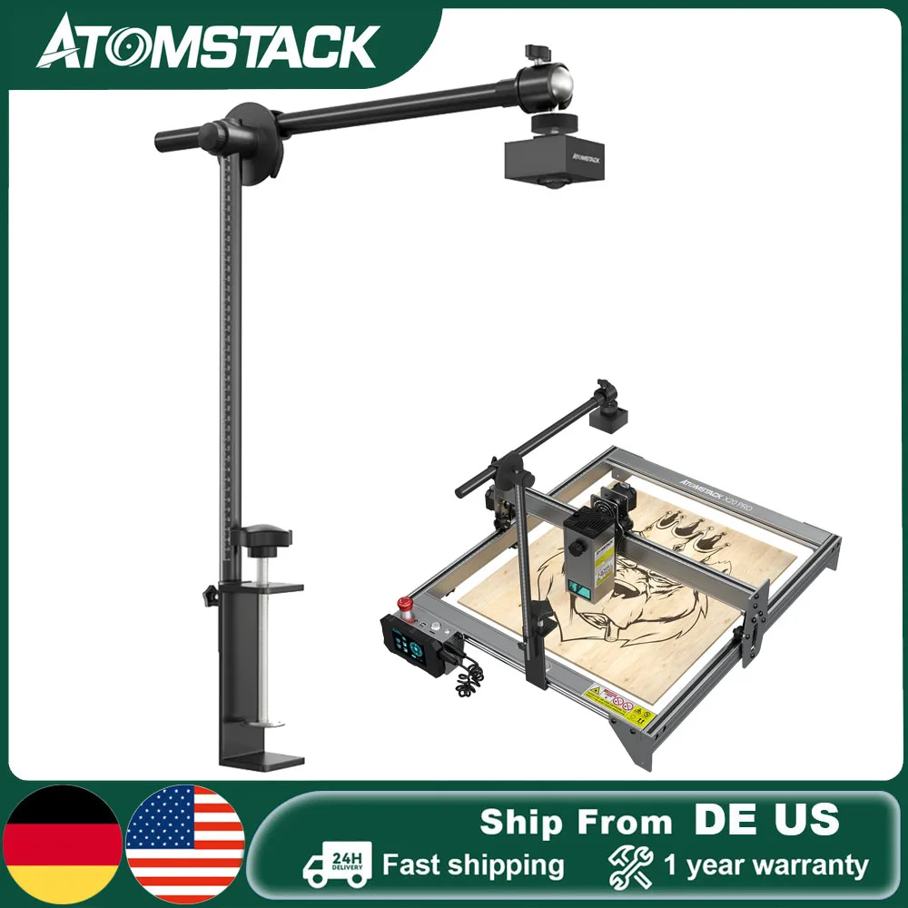 

Atomstack AC1 Lightburn Camera For Laser Engraving Machine Precise Positioning HD Video Record Industrial Time-Lapse Camera