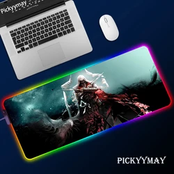 Grand tapis de souris de bureau avec éclairage LED RGB, tapis de jeu, ordinateur de bureau, dessin animé, pour CSGO 