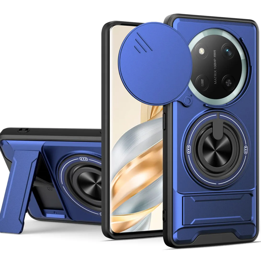 Armor Case For Honor X9C Case Shockproof Magnetic Slide Lens Protector Phone Cover For Honor X9C 5G Case Coque Fundas With Ring