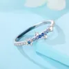 CYCUFF Original Design 925 Sterling Silver Blue Gradient Zircon Star Closed Rings For Women Wedding Engagement Silver Gifts 4