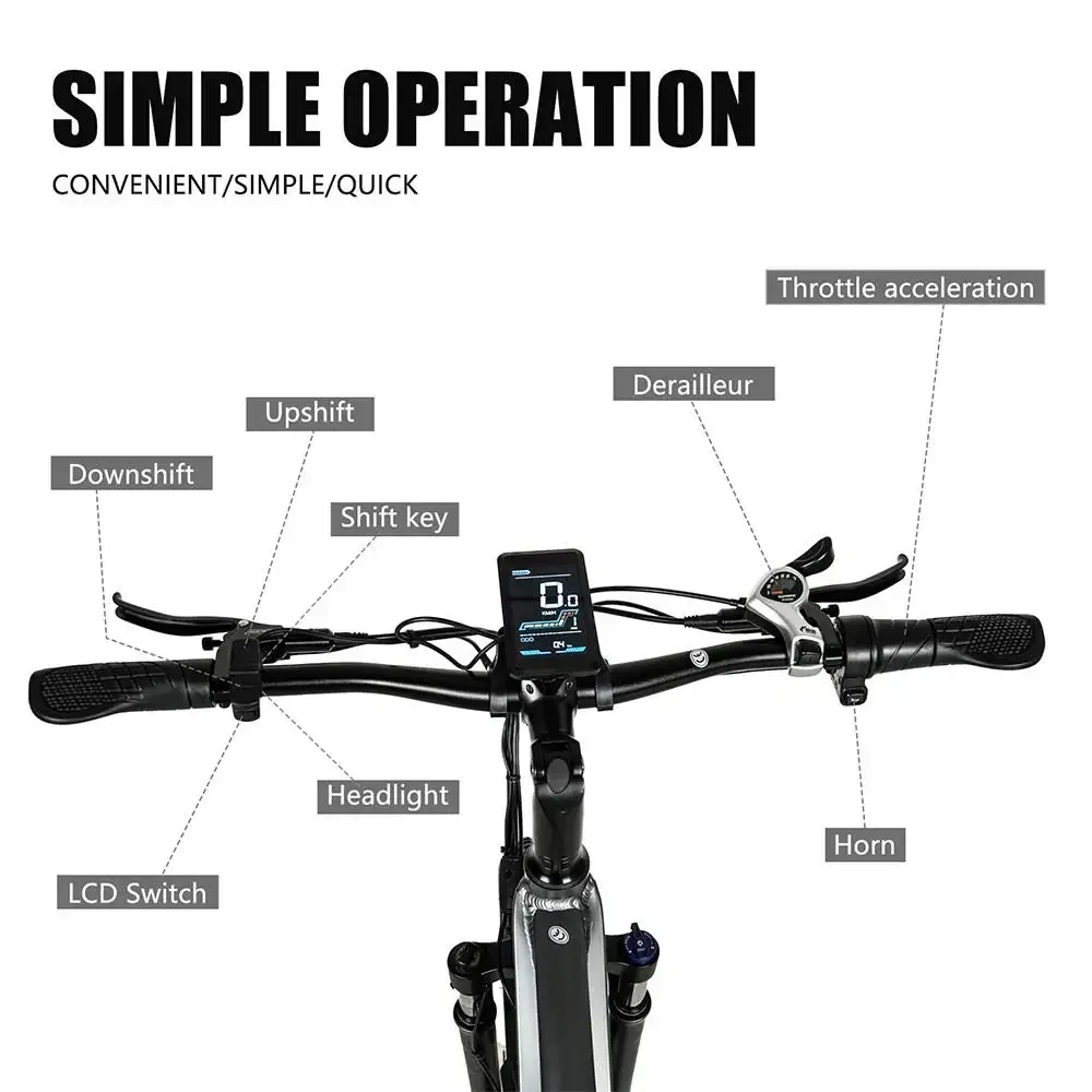 CMACEWHEEL TP26 Electric Bicycle  48V17AH Lithium Battery Adult Riding Electric Bike 26*4 inch Fat Tire Mountain Snow E-bike S49c28c66344b46f9a00d1fc007bd70786