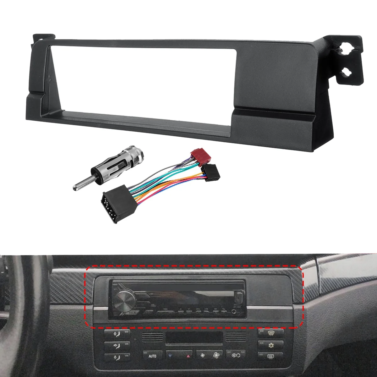   þ  г, BMW 3 ø E46 1998-2005 CD DVD ׷  ġ ŰƮ, 1 Din