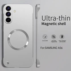 Thin Luxury Frameless Micro - Frosted Magnetic Phone Case - Original Tough Back Cover for Galaxy A37 (Silver)