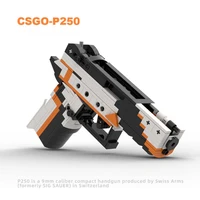 MOC Weapon Building Block Gun P250 Toy Assembly Can Shoot High Difficulty New Mechanical Boy Bricks Children's Toys 2