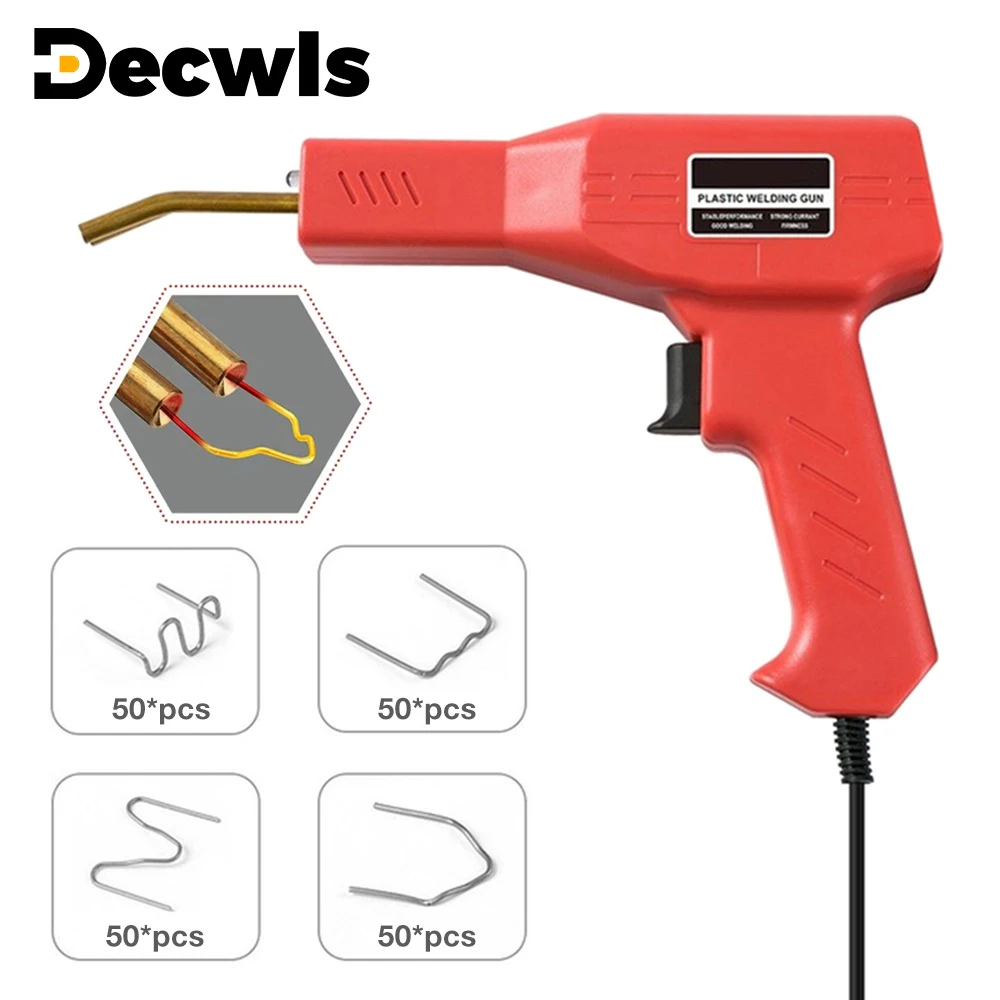 220v/110v Plastic Welder, Hot Stapler, Car Plastic Bumper Repair Tool, Home DIY Welding Gun With 200Pcs 4 Types Welding Nails
