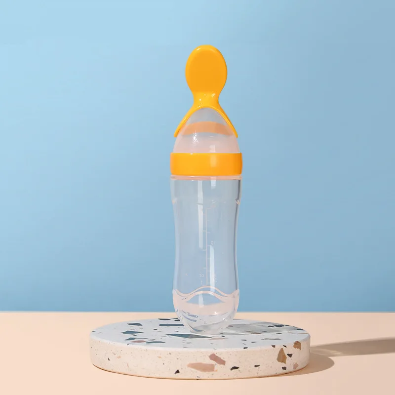 Silicone Milk Bottle Baby Rice Cereal Bottle Squeeze Spoon Children's Food Supplement