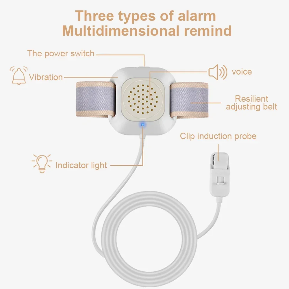 Bedwetting Alarm for Boys and Girl USB Rechargeable Pee Alarm with Sounds and Vibration Bedwetting Sensor for Kids Adults