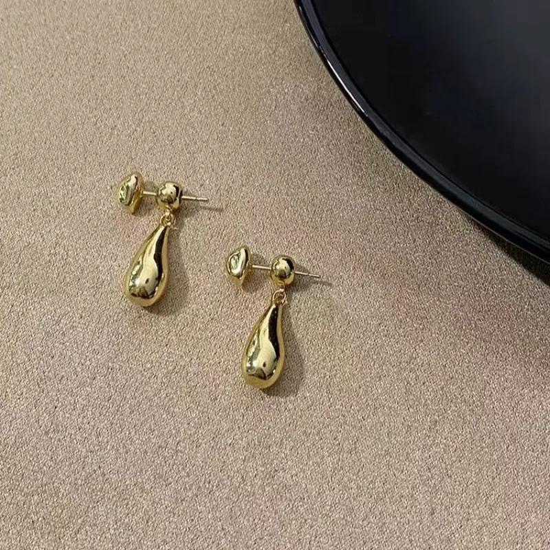 Water Droplet Shaped Earrings Two Ways To Wear Simple Design Personality Simplicity High-End Feeling Earrings Accessories