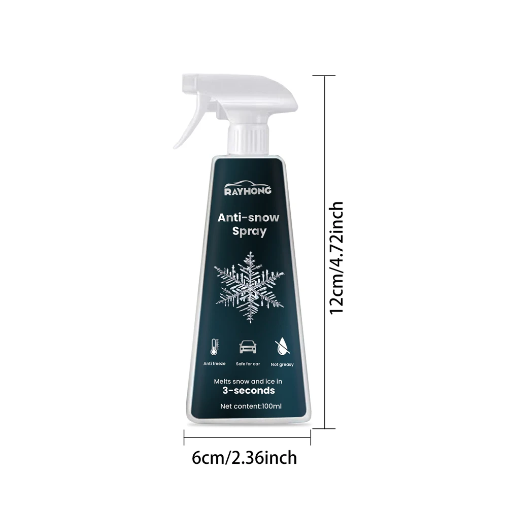 Snow Melting Defrost Liquid Instantly Melts Ice Car Window Glass Deicing Fast Ice Melting Spray for Car Windshield Window Mirror