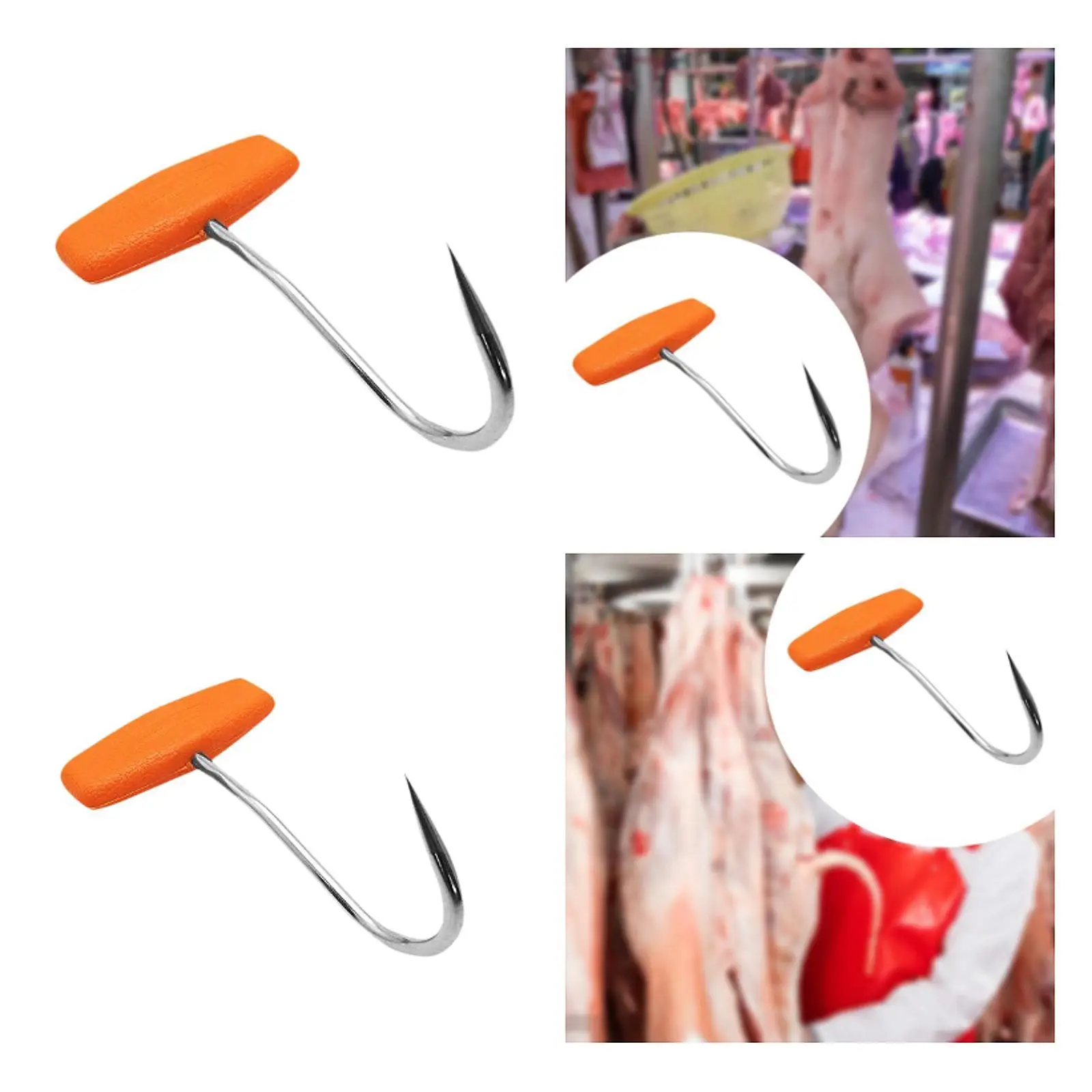 Meat Hooks T Shape Handle Chef Meat Hook for Processer Shop Preps