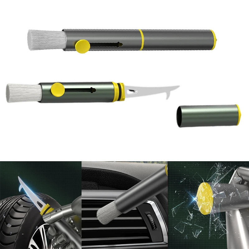 

Multi-functional Retractable Car Cleaning Brush Universal Vehicle Tire Slot Clear Stone Hook Detail Clean Tool Auto Accessories