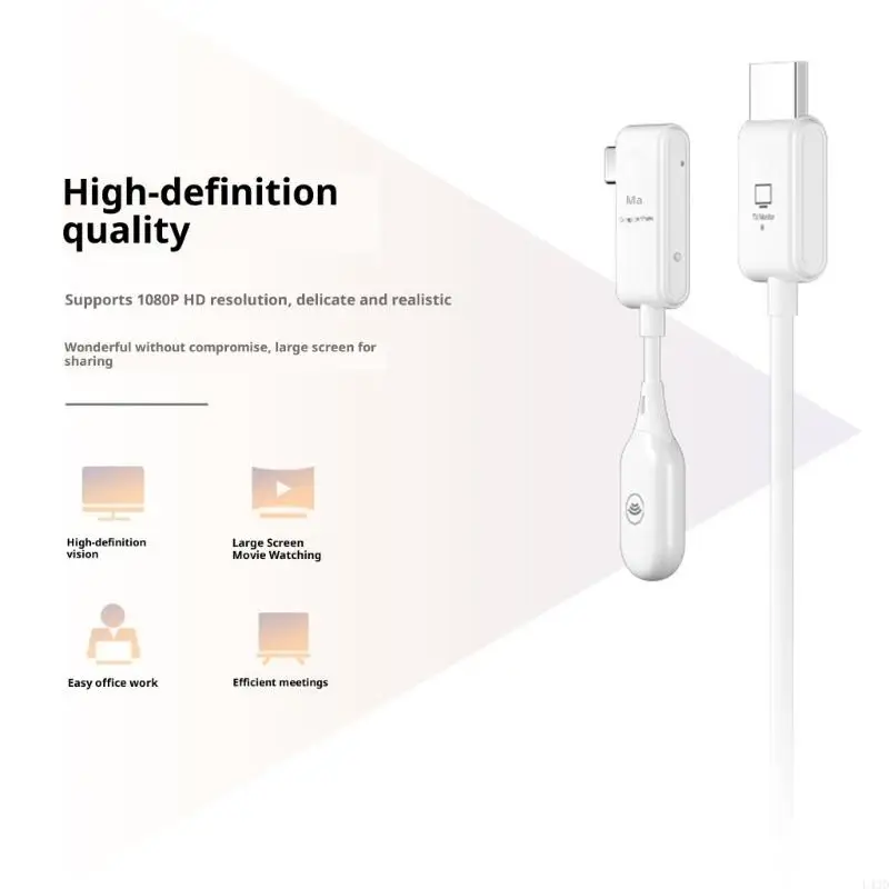 1080P 무선 Type-C 확장기 HDMI 호환 USB 어댑터 동글 동일 화면 케이블