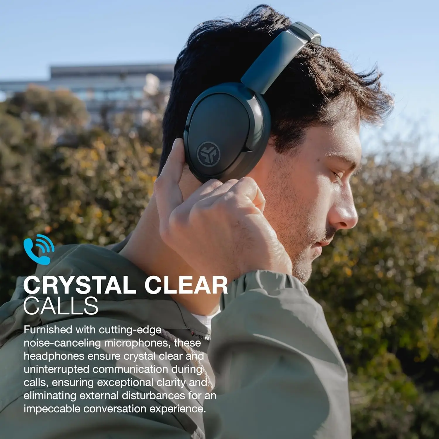 JLab JBuds Lux ANC Headphones Wireless Bluetooth Sage Hybrid Active Noise Cancelling Sound Spatial Audio Premium Over-EarHeadset