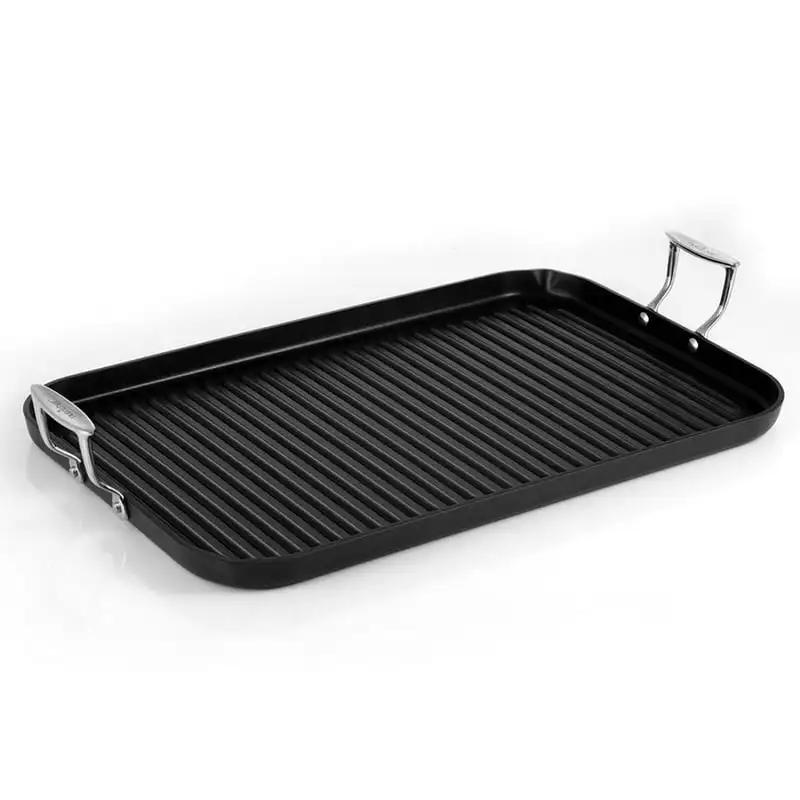 

Stove Top Grill Pan - PTFE/PFOA/PFOS Free Need two Burners 20" x 13" Hard-Anodized Non stick Grill & Griddle Pan - Kitchen Cookw