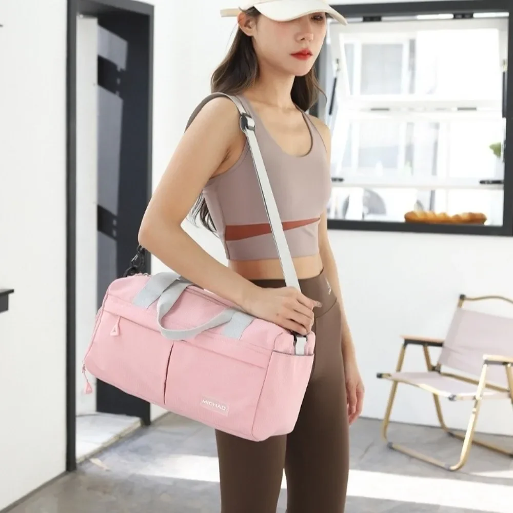새로운 2025 신발 수납공간 여행용 더플백 건식 및 습식 분리 대용량 수영 토트백 나일론 내마모성