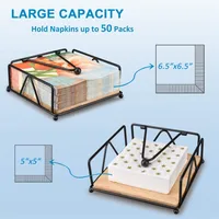 Flat Napkin Holder Metal Kitchen Napkin Holder With Weighted Tension Arm Rustic Tissue Paper Dispenser For Countertop Table 2