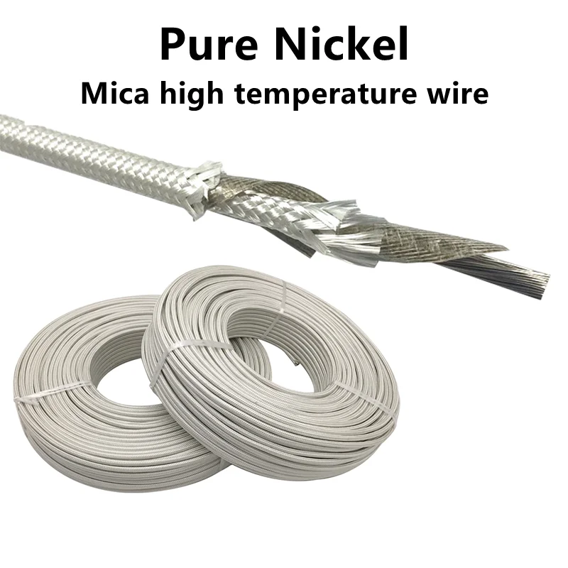 Fio de Alta Temperatura de Mica de Níquel Puro Fio de Aquecimento Eletromagnético Resistente à Alta Temperatura 1000 18 17 15 13 11 4awg