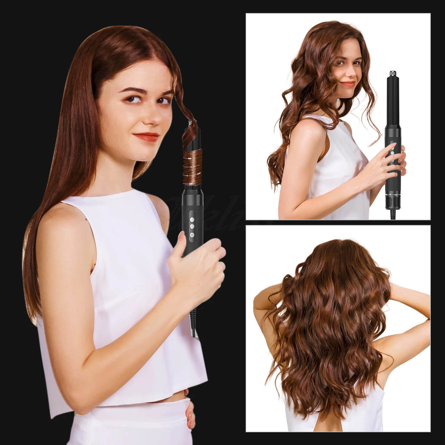 Hair Dryer 7 In 1 Brushless High Speed With Diffuser Ionic Styling Comb Hair Curler
