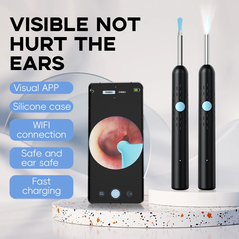 Ear Wax Cleaner with Camera and Luminous Otoscope