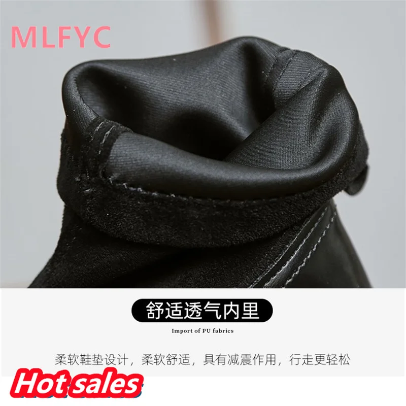 Autumn and Winter New Women's Boots Net Red Elastic Boots Matsutake Thick Sole Short Boots with Elevated Inner Height