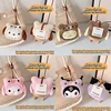 Cartoon Plush Doll Keychain Stuffed Melody Doll Name Sticker Pendant School Bag Charms Children Anti-Lost Name Tag 6