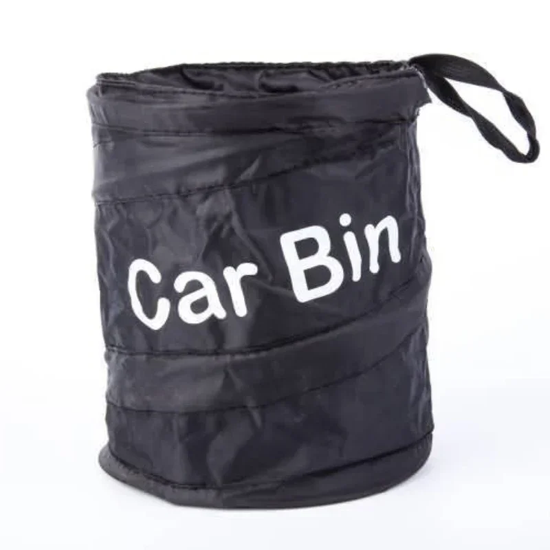 Collapsible Black Car Trash Can Pack Trash Bag Rubbish Waste Bin for Little Leak Proof Car Cooler Bag Garbage Wastebasket