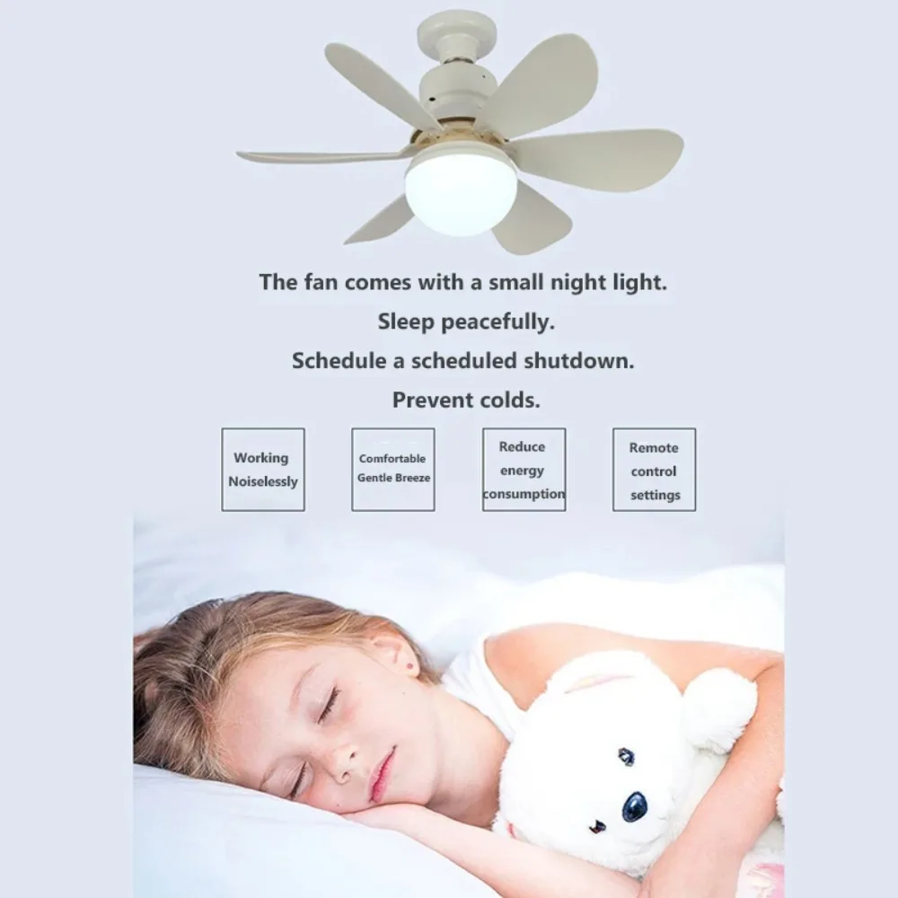 Nordic Led Ceiling Fan Light  Modern Minimalist Durable 6 Blades 30W Remote Silent Cool Wind Household Living Room Dining Room