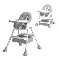 UBRAVOO Baby High Chair 6 Months Plus, 2-in-1  with Footrest, Detachable Double Tray, Easy to Clean Feeding