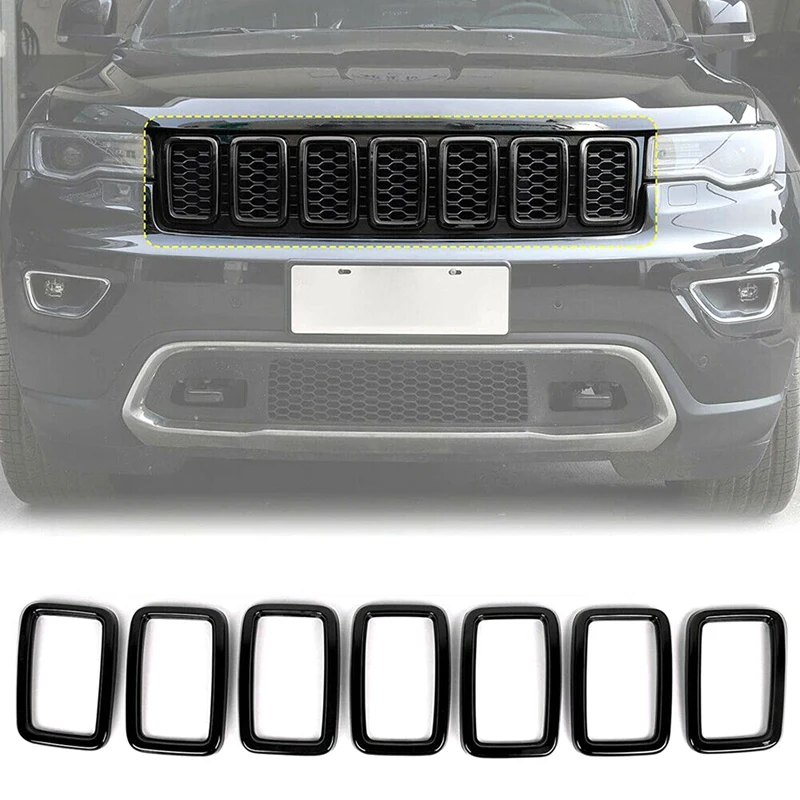 

Front Grill Inserts Cover Exterior Accessories For Jeep Grand Cherokee 2017-2021