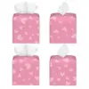 Custom Pink Hearts Pattern Tissue Box Cover Square PU Leather Facial Tissues Holder for Home 2
