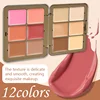 12 color plum concealer facelift powder blusher plate multi-function makeup plate poker iron box holiday gift 3