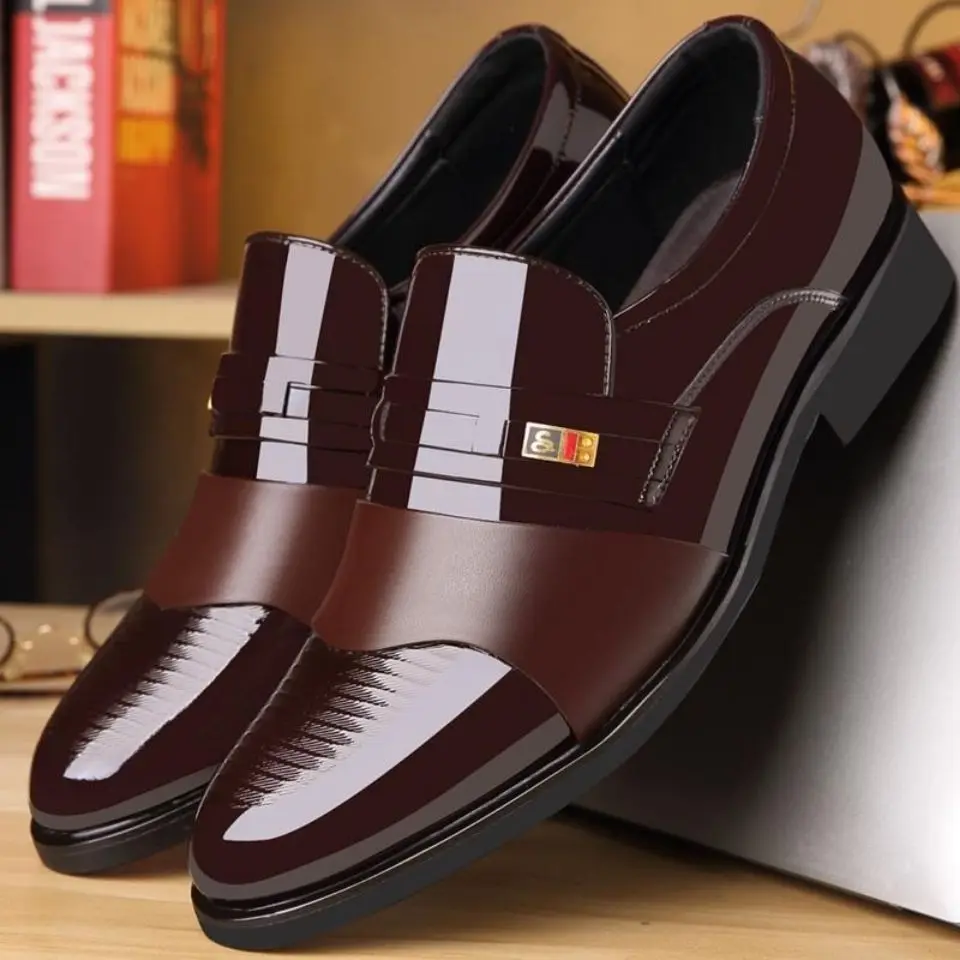 

2023 Business Dress Men Shoes Formal Slip On Dress Shoes Mens Oxfords Footwear High Quality Leather Shoes For Men Loafers