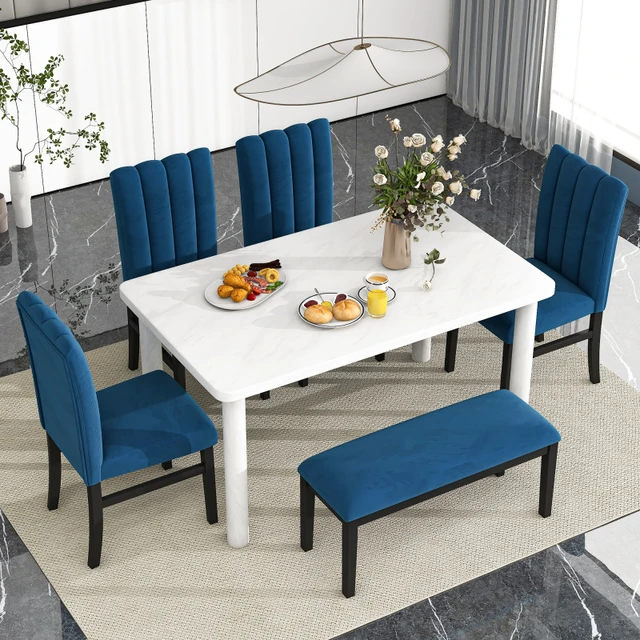 Juego Comedor Mesa 6 Sillas Tapizadas Italia - Muebles Express